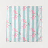 Exotisches Flamingo-Streifenhintergrundmuster Wandteppich (Vorderseite (Horizontal))