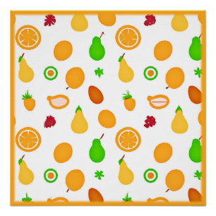 Exotisches Früchte-Musterdesign Poster