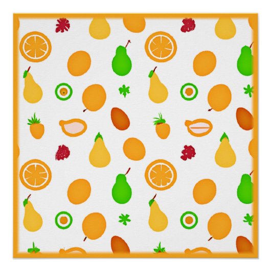 Exotisches Früchte-Musterdesign Poster (Vorderseite)