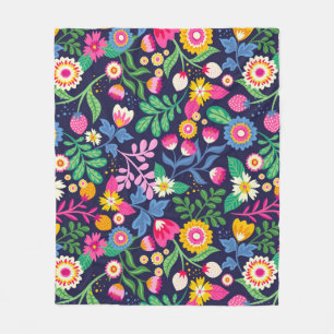 Exotisches handgemaltes Blumenmuster-48330 Fleecedecke