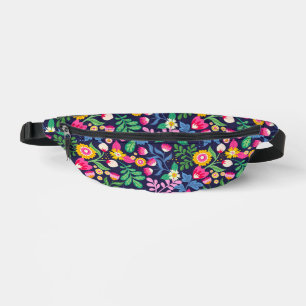 Exotisches handgemaltes Blumenmuster Bauchtasche