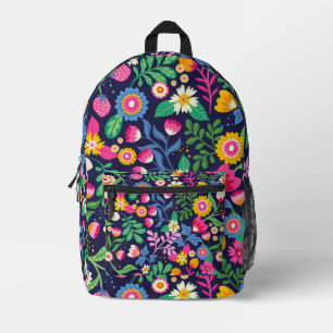 Exotisches handgemaltes Blumenmuster Bedruckter Rucksack