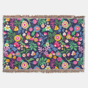 Exotisches handgemaltes Blumenmuster Decke
