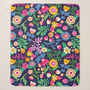 Exotisches handgemaltes Blumenmuster Sherpadecke