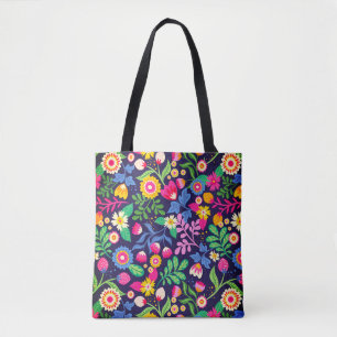 Exotisches handgemaltes Blumenmuster Tasche