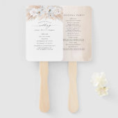 Exotisches Hochzeitsprogramm Pampas Grass White Or Fächer (Vorne und Hinten)