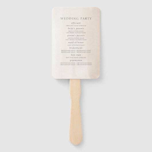 Exotisches Hochzeitsprogramm Pampas Grass White Or Fächer (Rückseite)