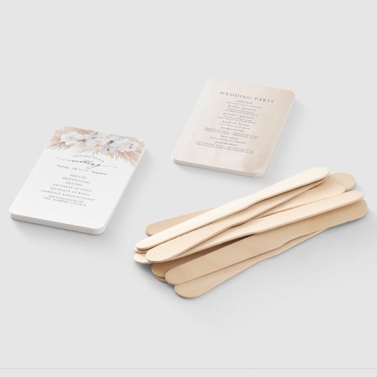 Exotisches Hochzeitsprogramm Pampas Grass White Or Fächer (Non-assembled)