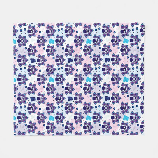 exotisches Indien-Pfaumuster Fleecedecke (Vorderseite (Horizontal))