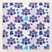 exotisches Indien-Pfaumuster Glasuntersetzer (Vorderseite)