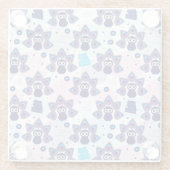 exotisches Indien-Pfaumuster Glasuntersetzer (Rückseite)