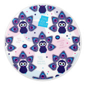 exotisches Indien-Pfaumuster Keramikknauf (Vorderseite)