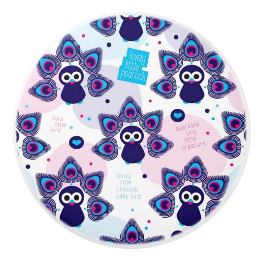 exotisches Indien-Pfaumuster Keramikknauf (Vorderseite)