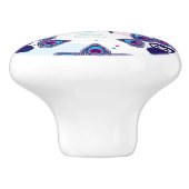 exotisches Indien-Pfaumuster Keramikknauf (Seitenansicht)