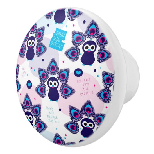 exotisches Indien-Pfaumuster Keramikknauf (Rechts)