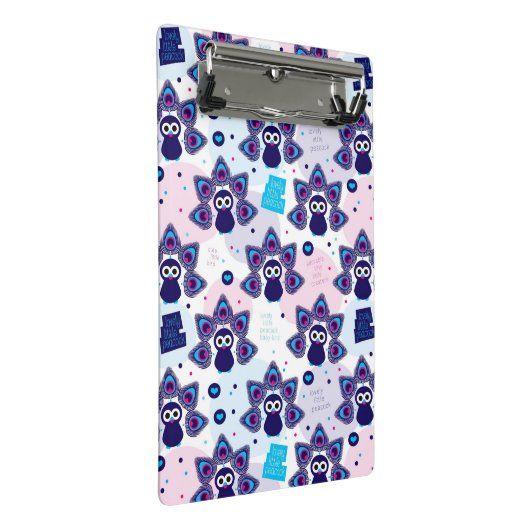 exotisches Indien-Pfaumuster Mini Klemmbrett (Schrägansicht)