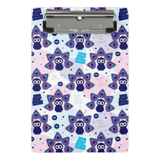 exotisches Indien-Pfaumuster Mini Klemmbrett (Vorderseite)