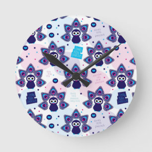 exotisches Indien-Pfaumuster Runde Wanduhr