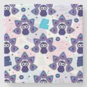 exotisches Indien-Pfaumuster Steinuntersetzer (Vorderseite)