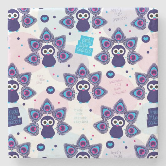 exotisches Indien-Pfaumuster Steinuntersetzer (Vorderseite)