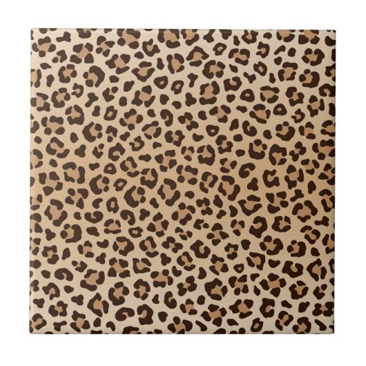 Exotisches Leoparden-Druckmuster-Design Fliese (Vorderseite)