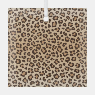Exotisches Leoparden-Druckmuster-Design Ornament Aus Glas