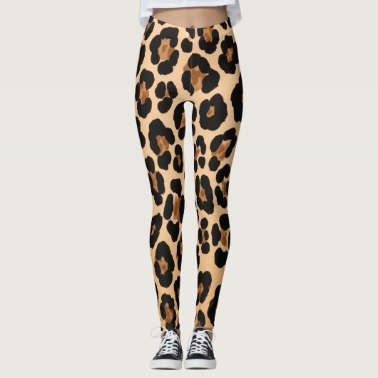 Exotisches Leopardenmuster Leggings (Vorderseite)