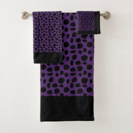 Exotisches Lila Leopard Poly Cotton Bath Handtuch Badhandtuch Set