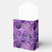 Exotisches Lila Paisley Damask Muster Geschenkschachtel (Geöffnet)
