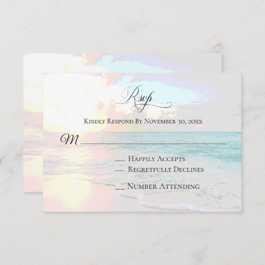 *~* Exotisches Meer bei Sonnenaufgang - Hochzeitsf RSVP Karte (Vorne/Hinten)