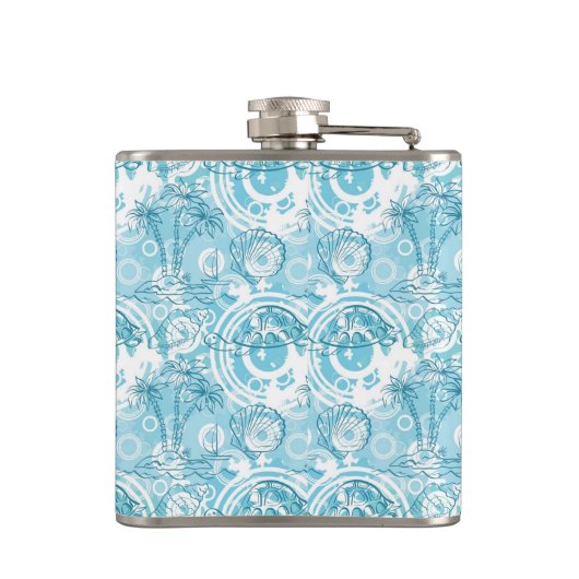 exotisches Ozeanmuster Flachmann (Rückseite)