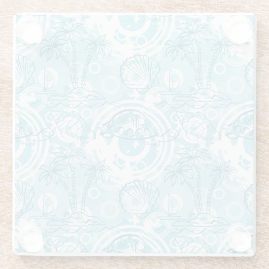 exotisches Ozeanmuster Glasuntersetzer (Rückseite)