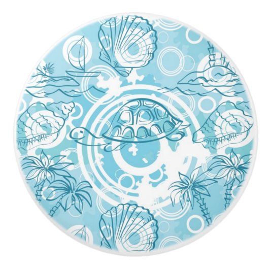 exotisches Ozeanmuster Keramikknauf (Vorderseite)