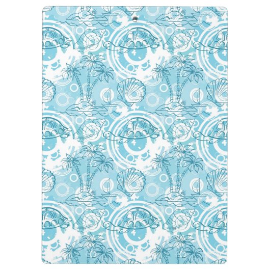 exotisches Ozeanmuster Klemmbrett (Rückseite)