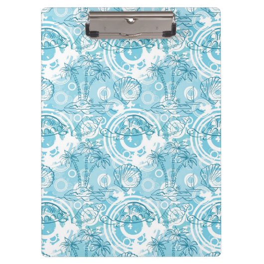 exotisches Ozeanmuster Klemmbrett (Vorderseite)
