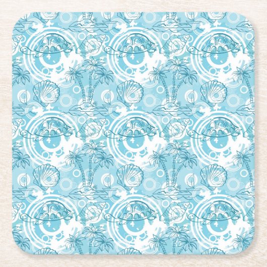 exotisches Ozeanmuster Rechteckiger Pappuntersetzer (Vorderseite)