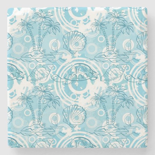 exotisches Ozeanmuster Steinuntersetzer (Vorderseite)