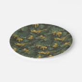 Exotisches Party tropisches Regenwald Leopard Must Pappteller (Schrägansicht)