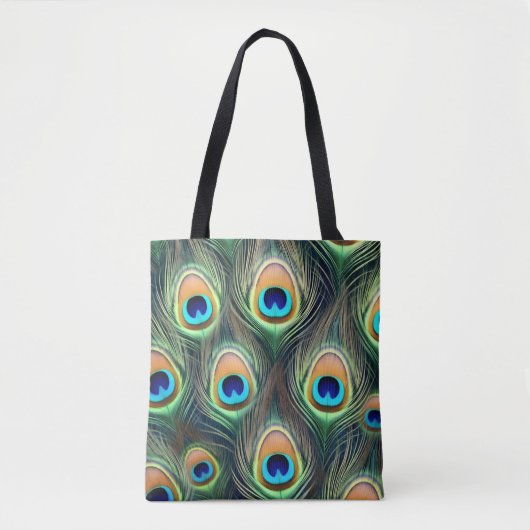 Exotisches Pfauenmuster Tasche (Vorderseite)