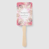 Exotisches Rosa Ananas Blush Wedding Menu Fächer (Rückseite)