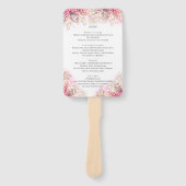Exotisches Rosa Ananas Blush Wedding Menu Fächer (Vorderseite)