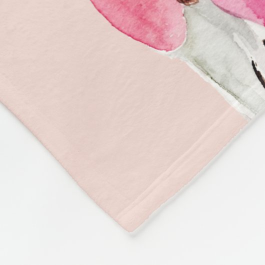 Exotisches rosa Flamingo-Muster und Name Fleecedecke (Ecke)