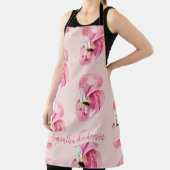 Exotisches rosa Flamingo-Muster und Name Schürze (InSitu)