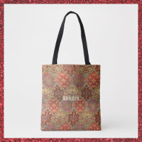 Exotisches Rotes Gold und Pflaume Persischer Rug L