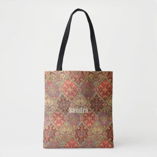 Exotisches Rotes Gold und Pflaume Persischer Rug L Tasche (Vorderseite)