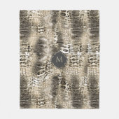 Exotisches Schlangenmuster mit Ihrem Monogramm Fleecedecke (Vorderseite)