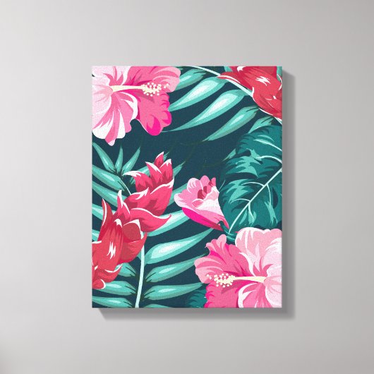 Exotisches Sommer-Blumendesign Leinwanddruck (Vorderseite)