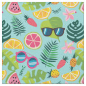Exotisches Sommerfruchtmuster Stoff (Nahaufnahme)