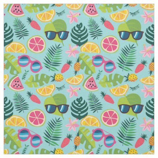 Exotisches Sommerfruchtmuster Stoff (Muster)