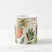 Exotisches tropisches Ananas, florbraune Monogramm Kaffeetasse (Mittel)